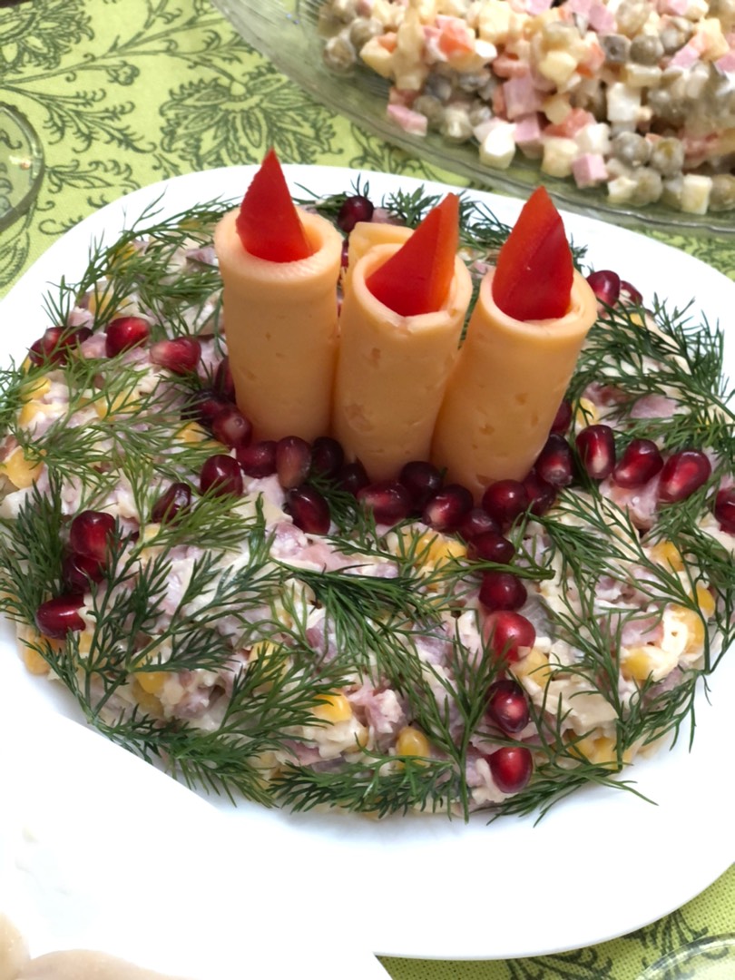 Салат «новогодние свечи»
