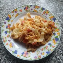 Бурый рис с овощами и кальмарами