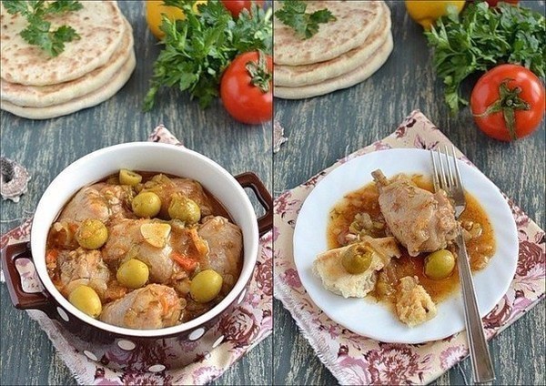 Курица с оливками