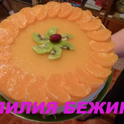 Торт творожно-персиковый