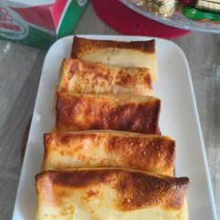 Блины на молоке с творогом 