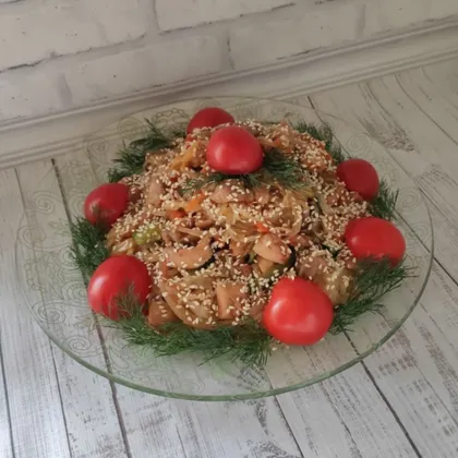 Фунчоза с курицей и овощами