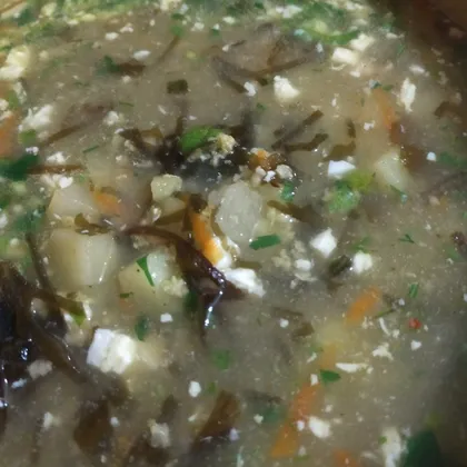Суп с морской капустой и крупой👍