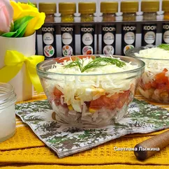 Салат "Восторг" с копченой курицей