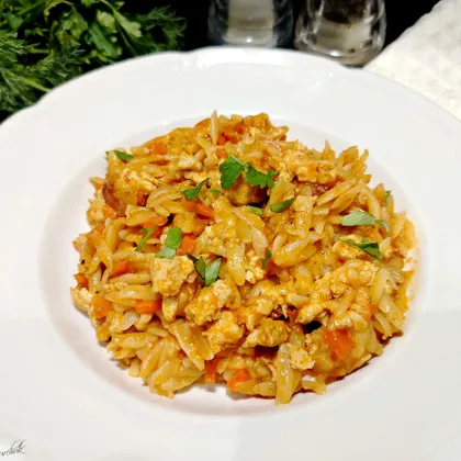 Паста орзо "по-флотски" 