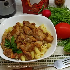 Свинина жареная на сковороде с луком