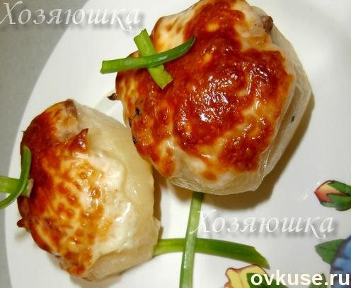 Картофель фаршированный грибами