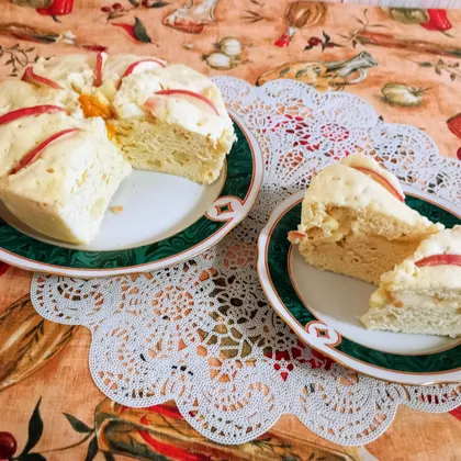 Пирог с яблоком в микроволновке