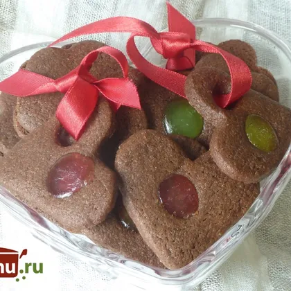 Шоколадные печенья валентинки