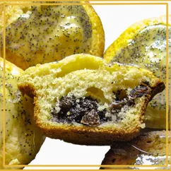 Кексы с начинкой из мака и изюма. Mohn-Rosinrn- Muffins