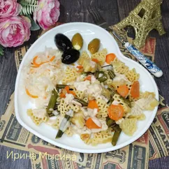 Макароны с овощами 