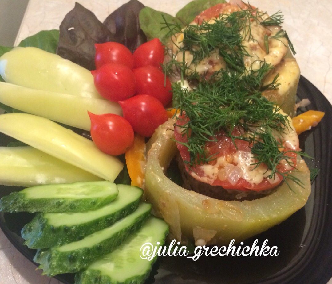 Фаршированные кабачки 🍽 индюшиный фаршем 🦃