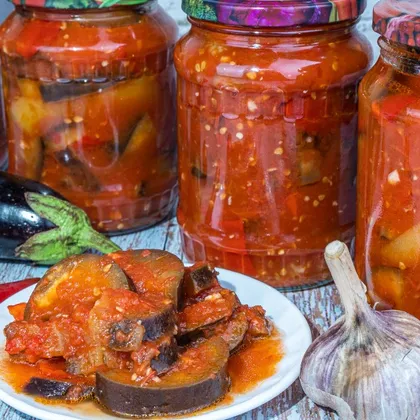 Баклажаны с томатами и болгарским перцем на зиму