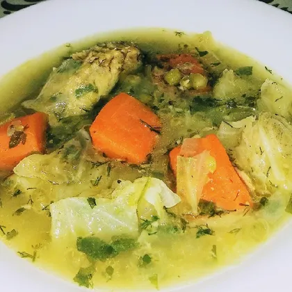 Зимний суп из потрошков с овощами