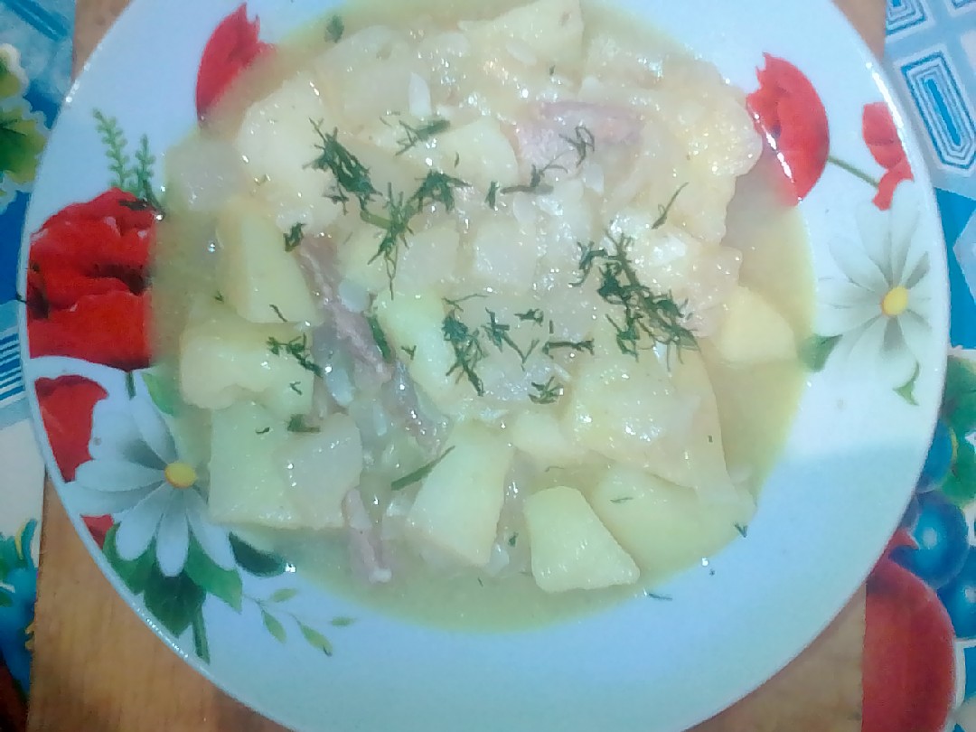 Тушёный картофель с кабачком