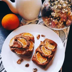 Кекс с мандаринами и шоколадной крошкой🍫🥧