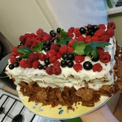 Торт с летними ягодами 🍓🍒🍰