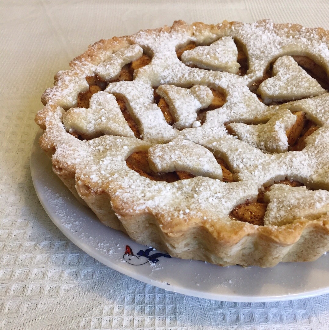 Яблочный пирог из песочного теста с карамелизованными яблоками пошаговый рецепт с фото