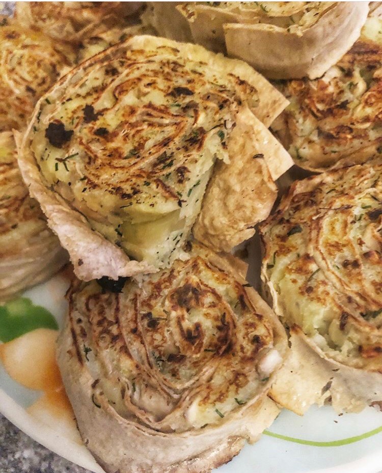 Лаваш с картошкой и грибами