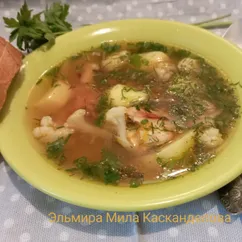 Куриный суп с цветной капустой