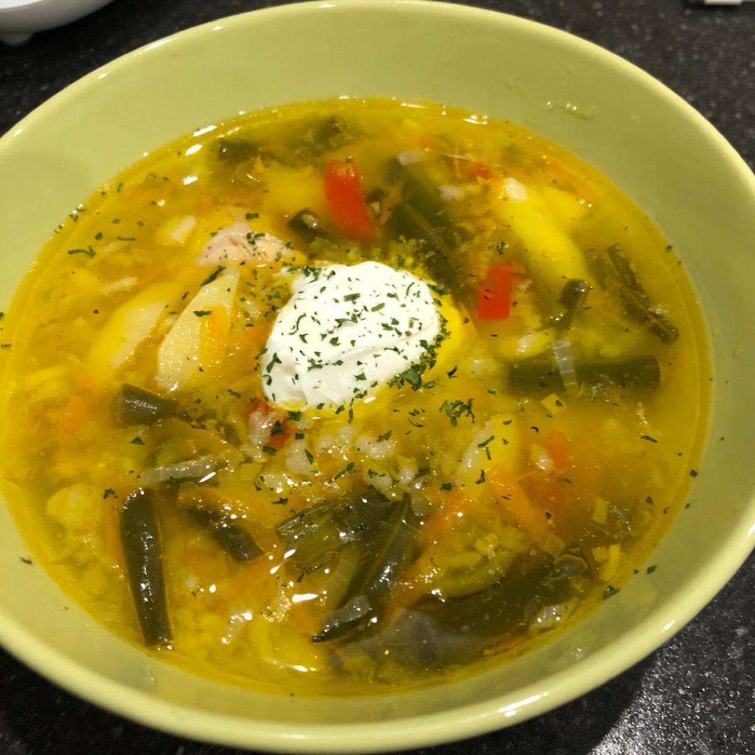 Суп со стручковой фасолью и курицей рецепт с фото пошагово