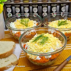 Салат "Нежность" с печенью трески