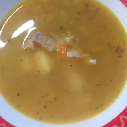 Суп на свиных ребрышках с фасолью