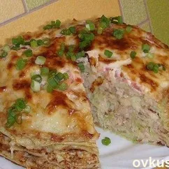 Кабачково-сырный тортик с мясом