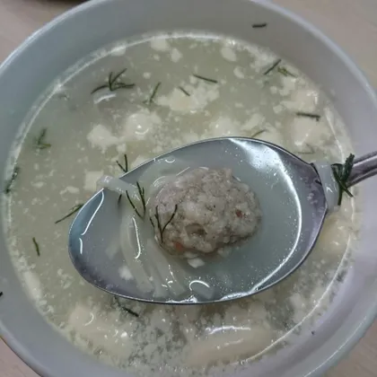 Суп лапша с фрикадельками