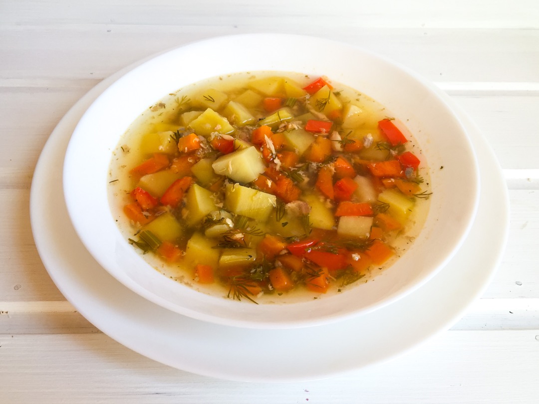 Суп с консервированной горбушей - рецепт автора Илья