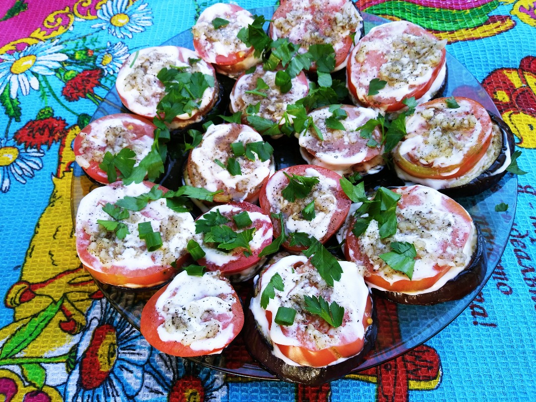 Холодная закуска баклажаны с помидорами "Тещин язык" 🍅🍆🔥