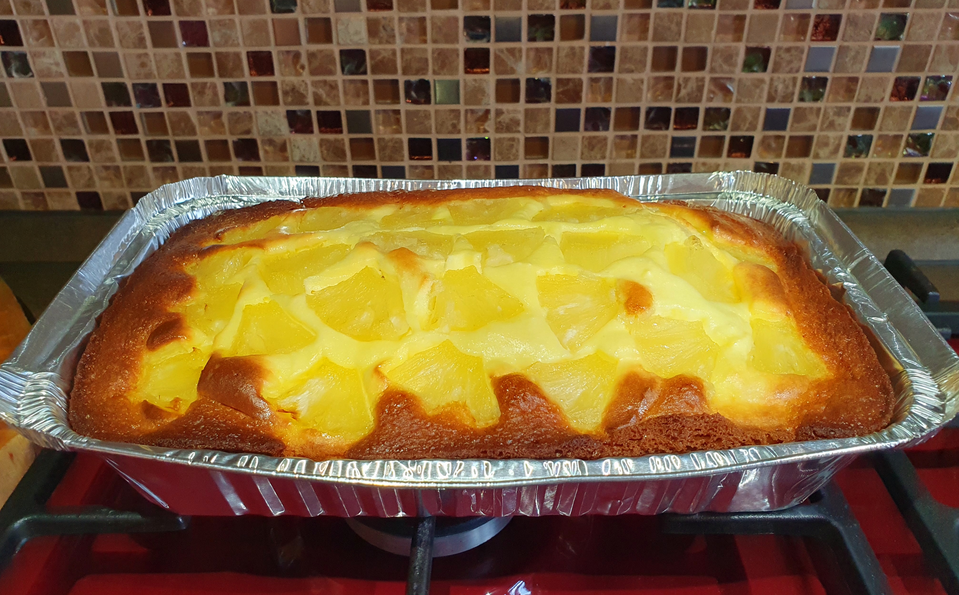 Творожный пирог с ананасом