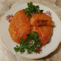 Картофельные зразы с капустой, запеченные в духовке. 