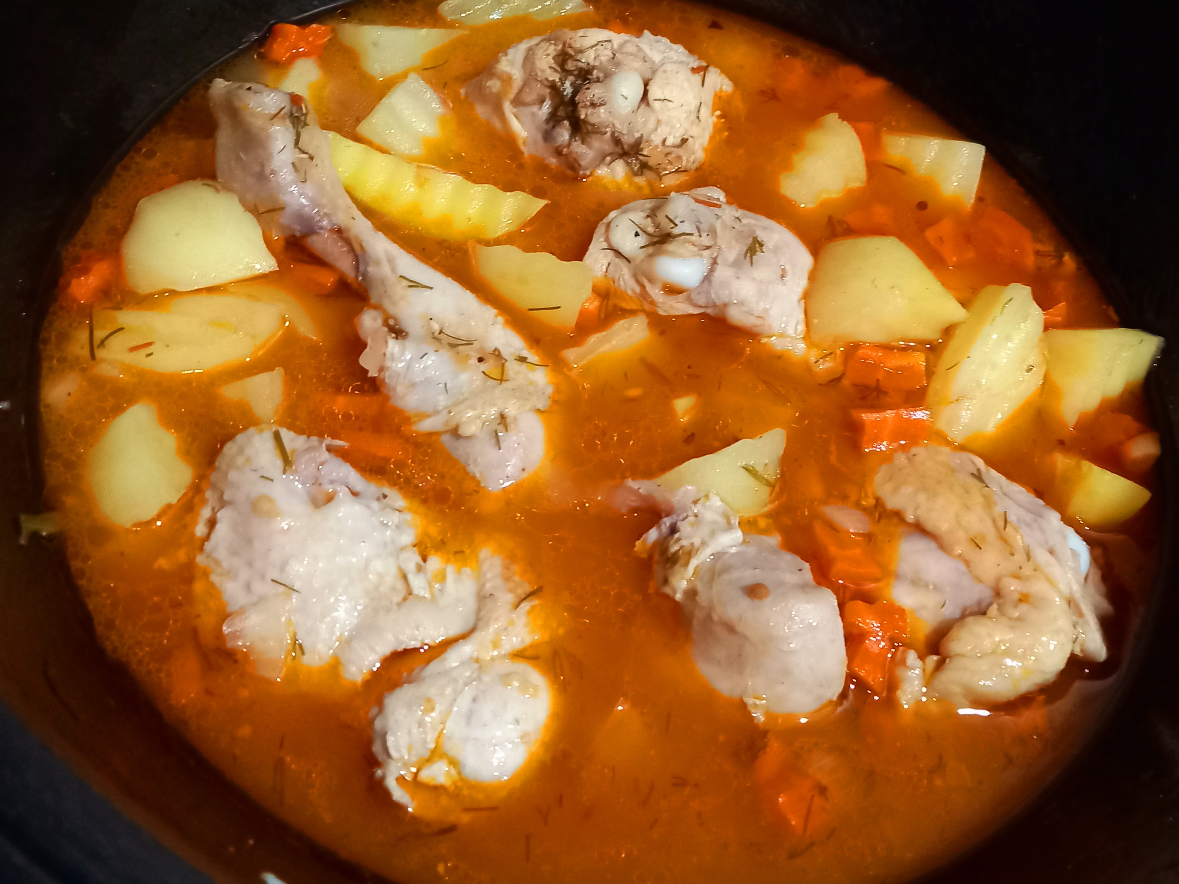 Жаркое из курицы с овощами в казане