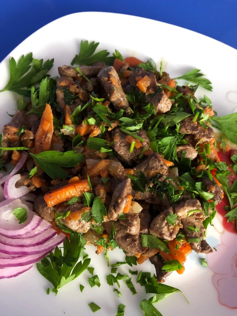 Печень куриная на сковороде