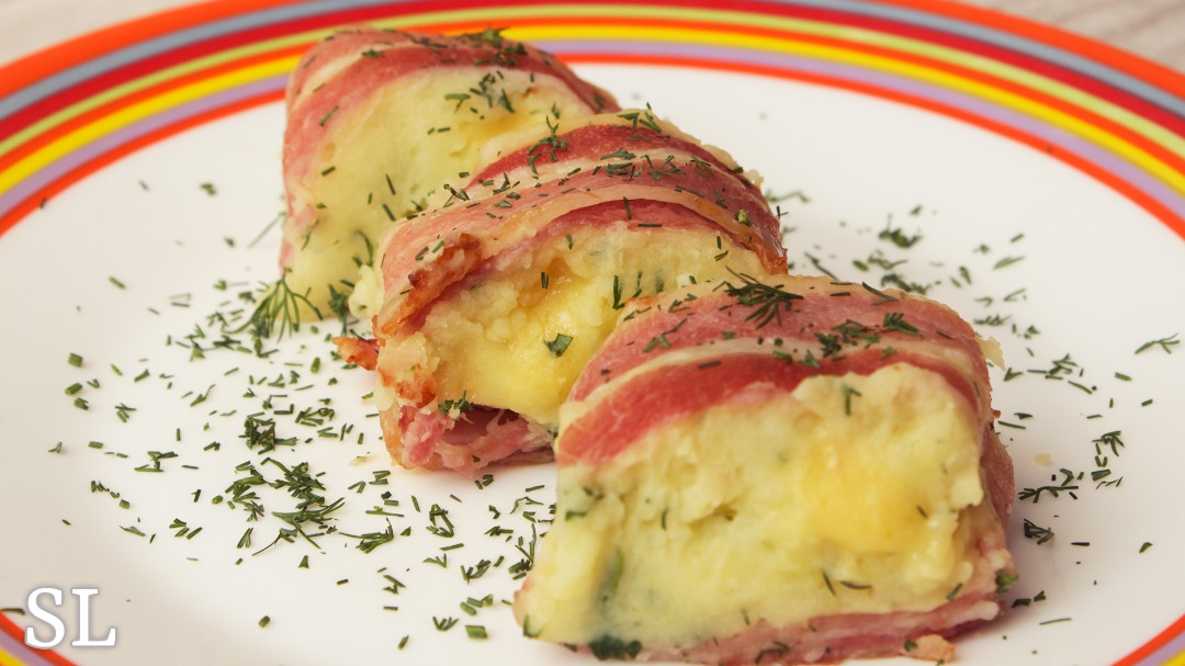 Супер Закуска! Картофельный Рулет С Сыром и Беконом!