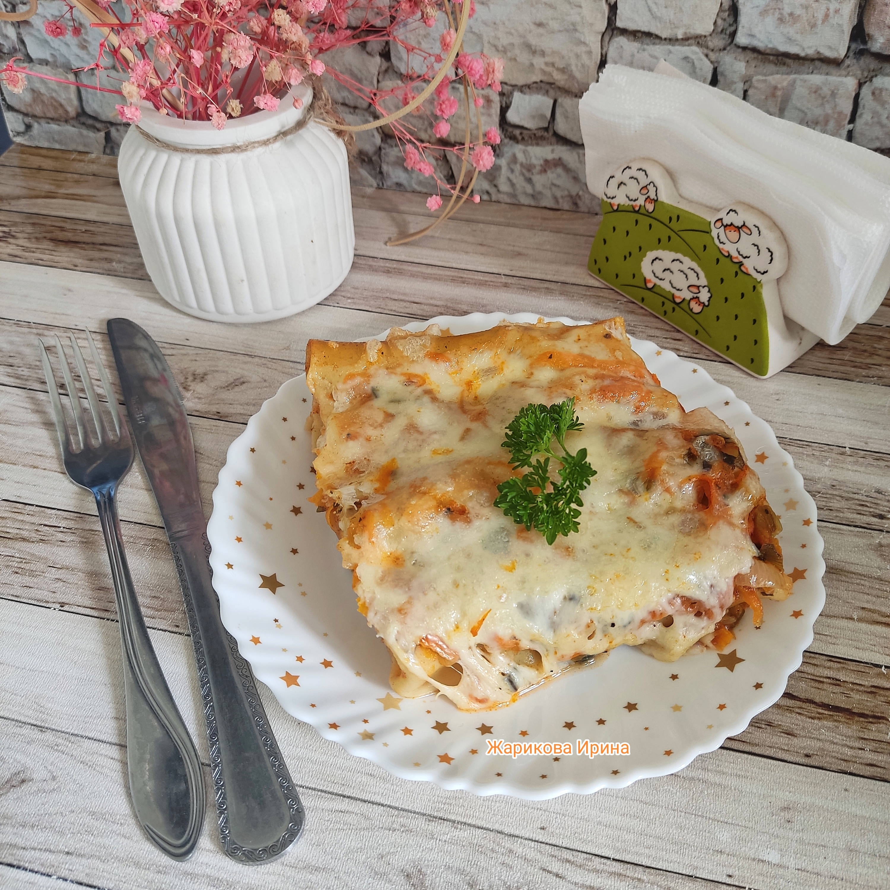 Каннеллони с фаршем в духовке