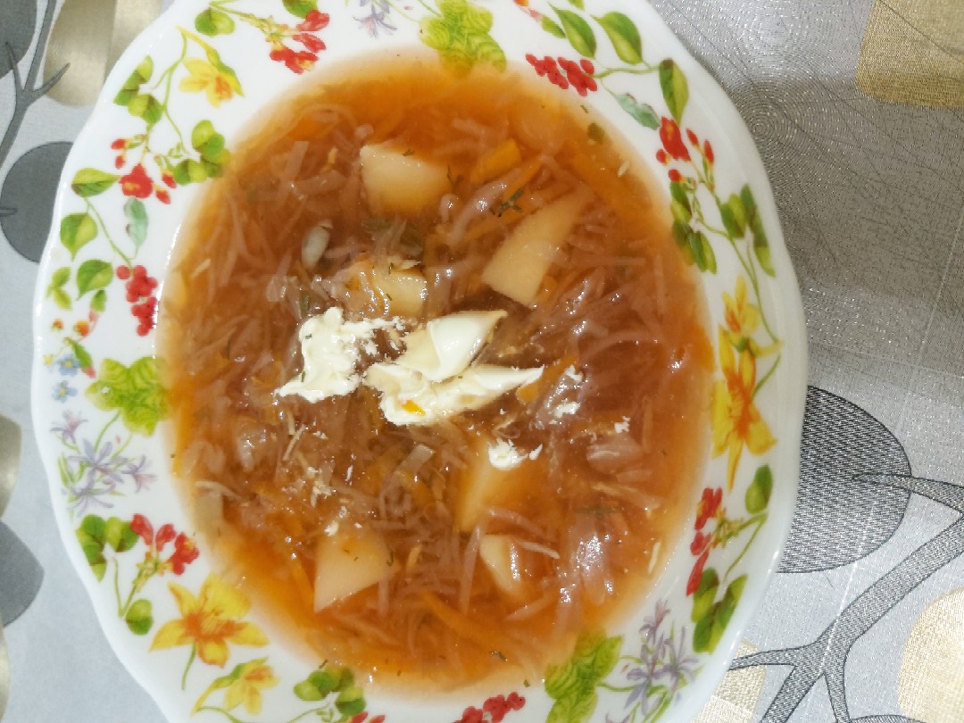 Борщ "Мамин" с грибами