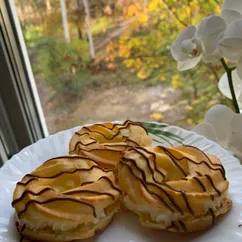 Заварные колечки с кремом-чиз🥯