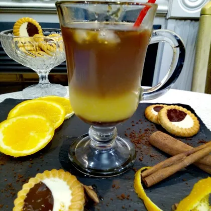 "Бамбл кофе" - кофейный коктейль со льдом и апельсиновым соком