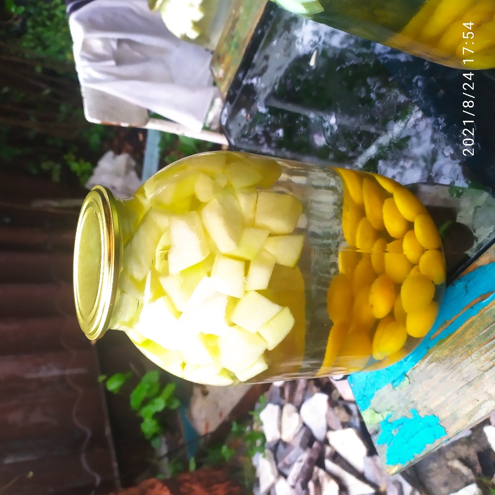 Компот из кабачка с алычой