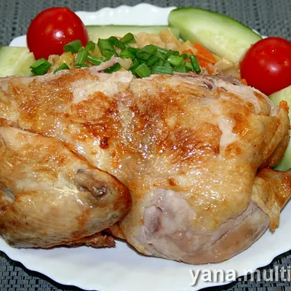 Курица с перловкой и овощами в скороварке (2 в 1)