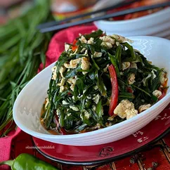 🥢Жареный джусай с яйцами (джусай саджидан). Уйгурская кухня