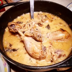 Poulet a la Normande (курица с яблоками и сидром по-нормандски)