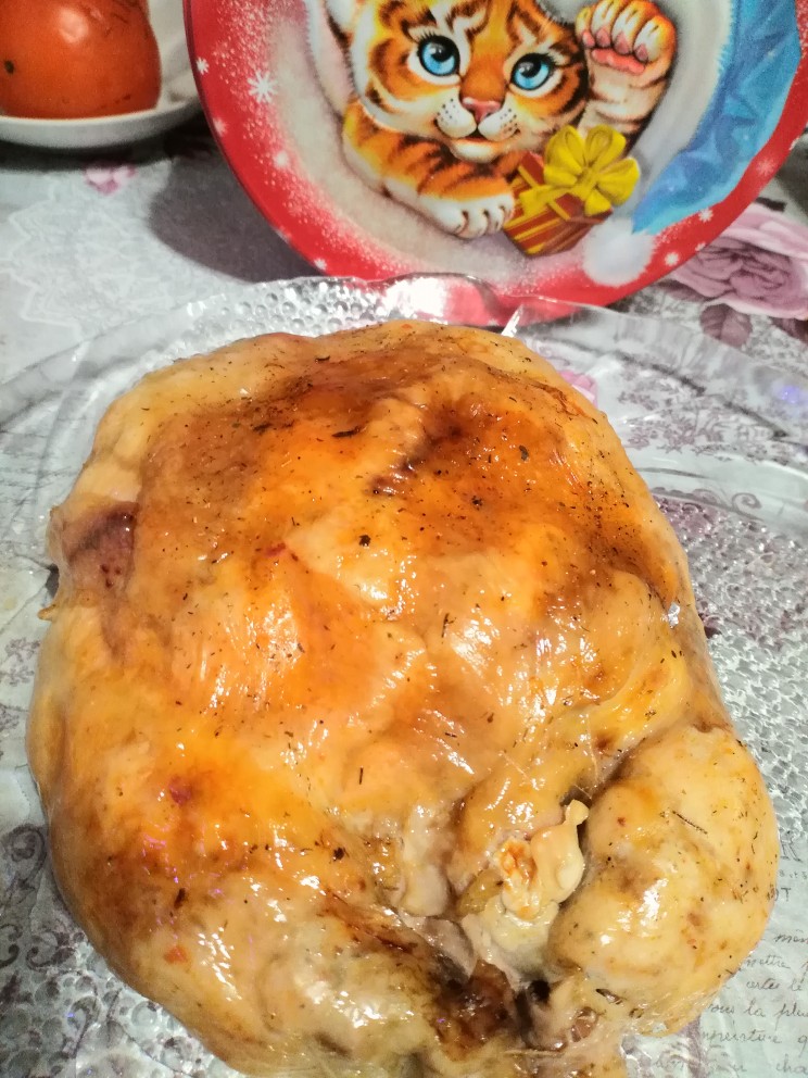 Как готовится фаршированная курица, запеченная в духовке целиком (пошаговый рецепт с фото):
