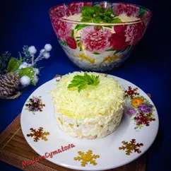 Салат курица с ананасами