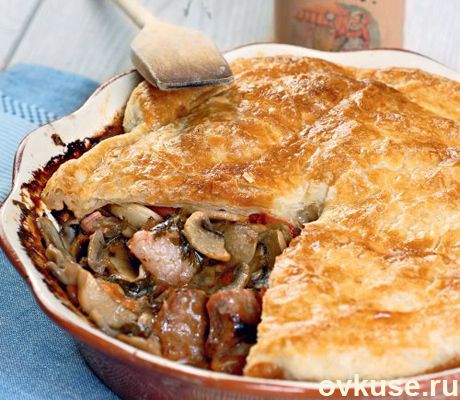 Запеканка с мясом и грибами