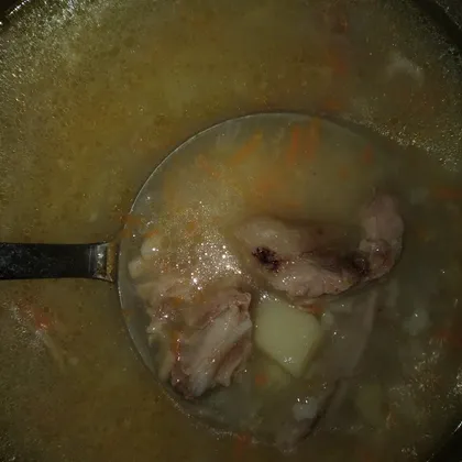 Суп рисовый, на свиных рёбрах