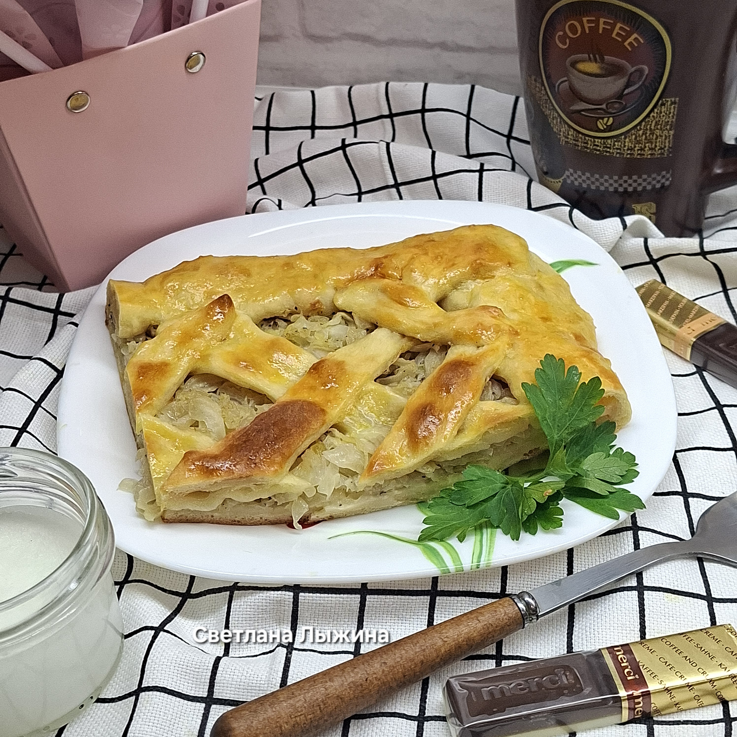 Пирог с капустой на кефире