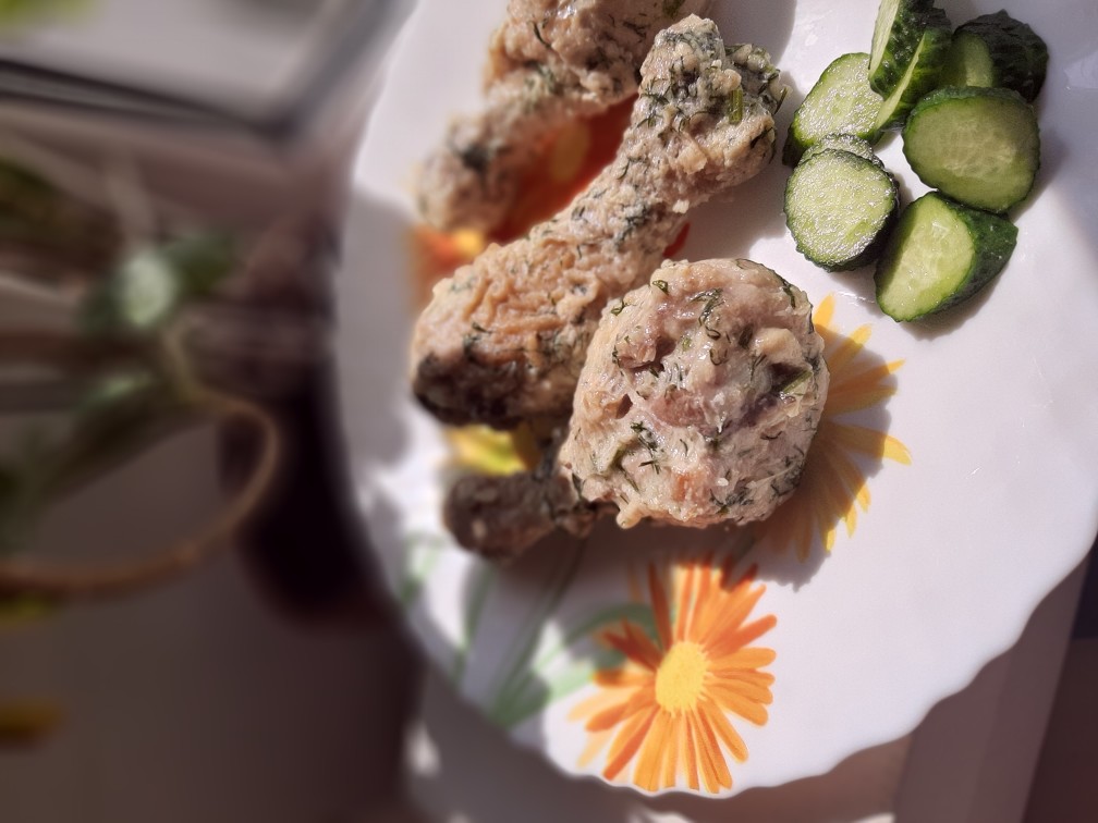 Куриные голени в сливочно-чесночном соусе